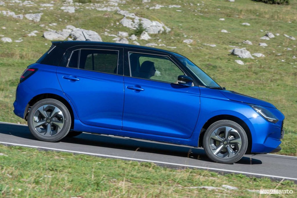 Suzuki Swift Hybrid 4x4 on the road