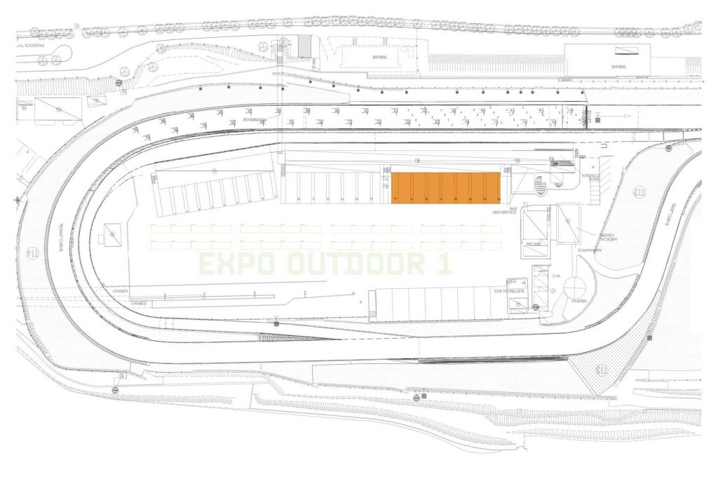 Mappa Expo Outdoor 1, situata nella zona paddock della pista di Vallelunga