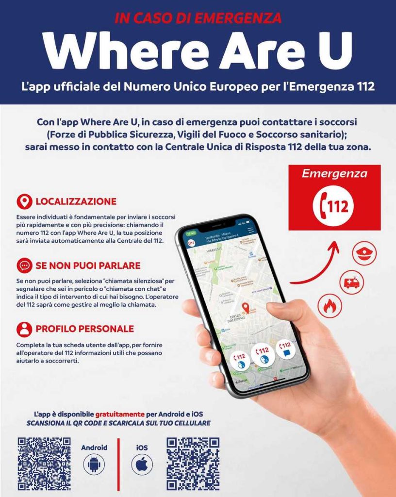 Locandina app "Where ARE U"