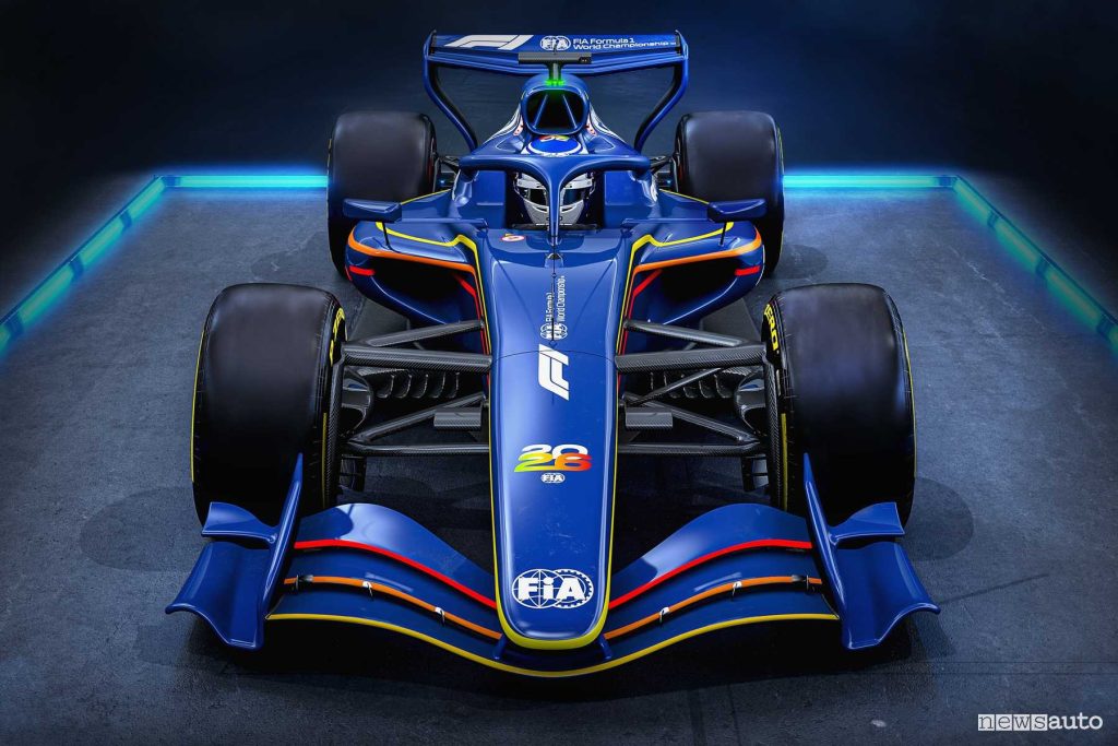 Render monoposto F1 2026 alettone anteriore