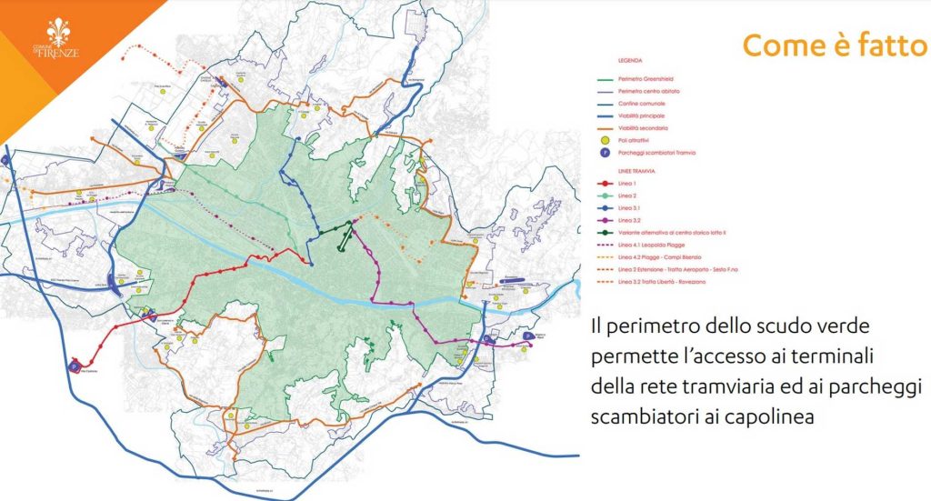  mappa dello Scudo Verde di Firenze