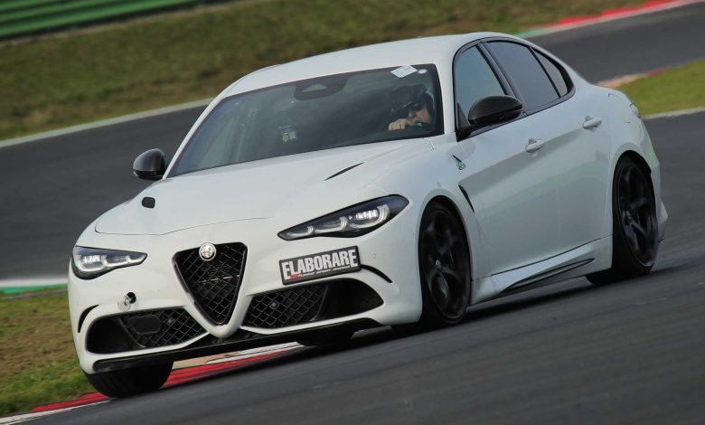Alfa Romeo Giulia Quadrifoglio Super Sport test in pista a Vallelunga