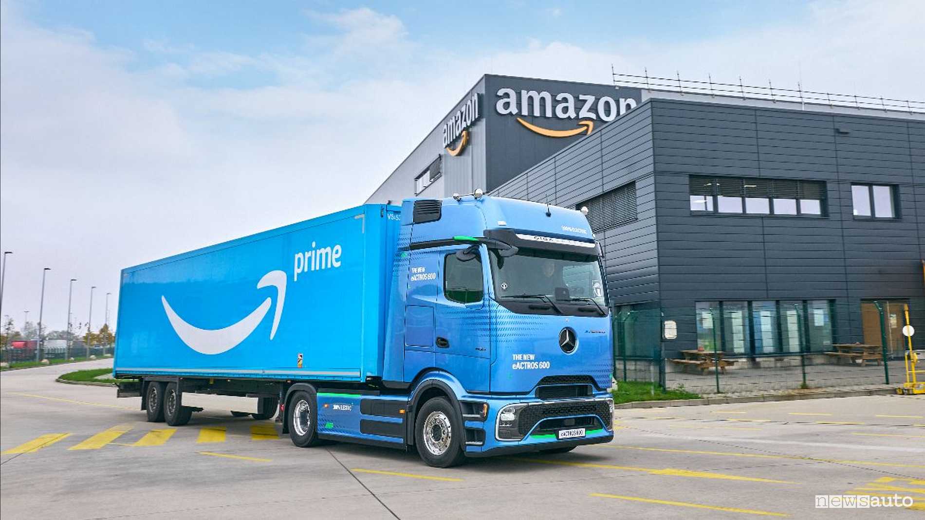 Mercedes-Benz eActros 600, autoarticolati con trattori full electric scelti anche da Amazon