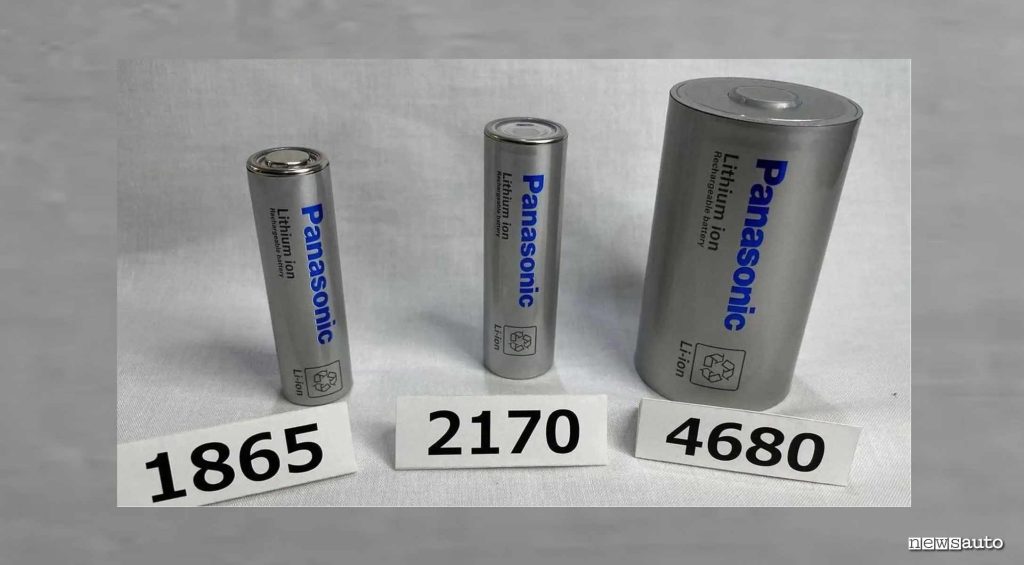 batterie al litio cilindriche Panasonic 1865, 2170 e 4680