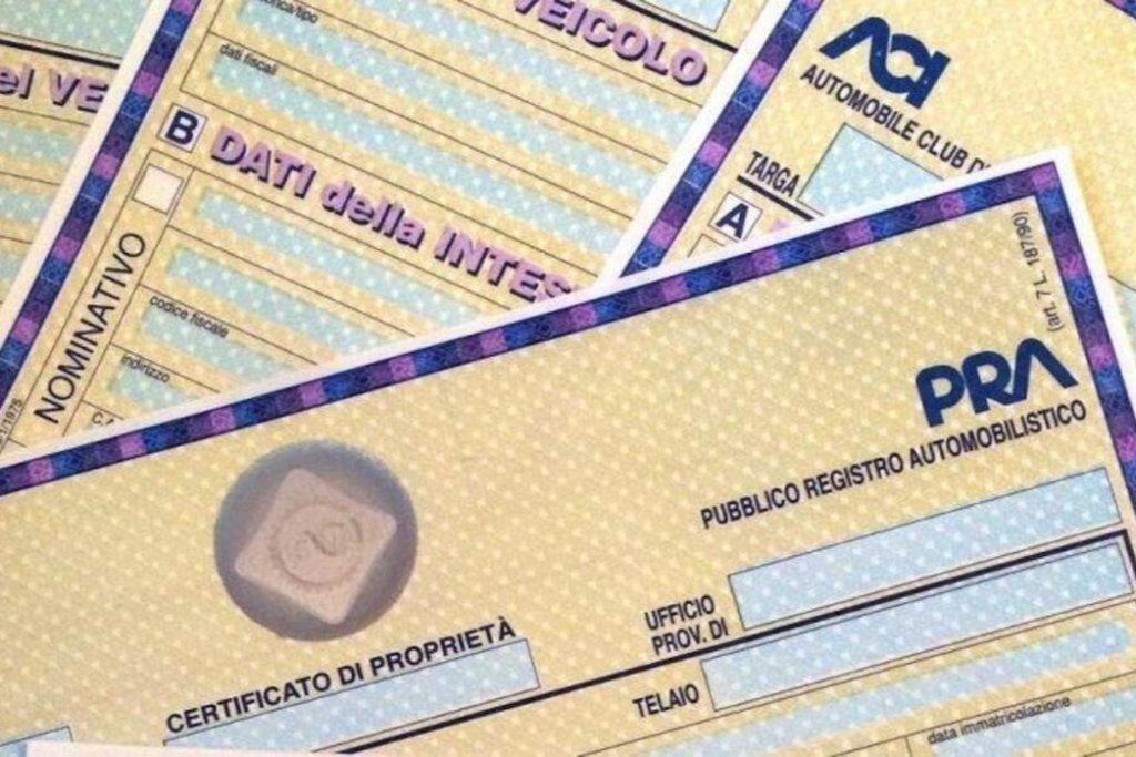 Visura nominativa attuale e storica Pubblico Registro Automobilistico (PRA)