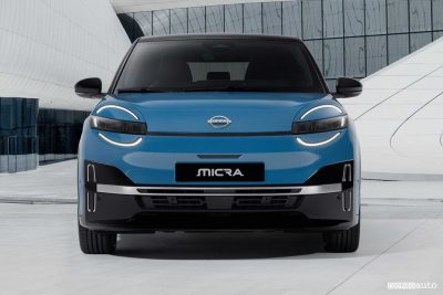 Nuova Nissan Micra EV frontale firma luminosa