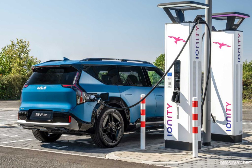 Kia EV9 ricarica Plug & Charge da colonnina Ionity