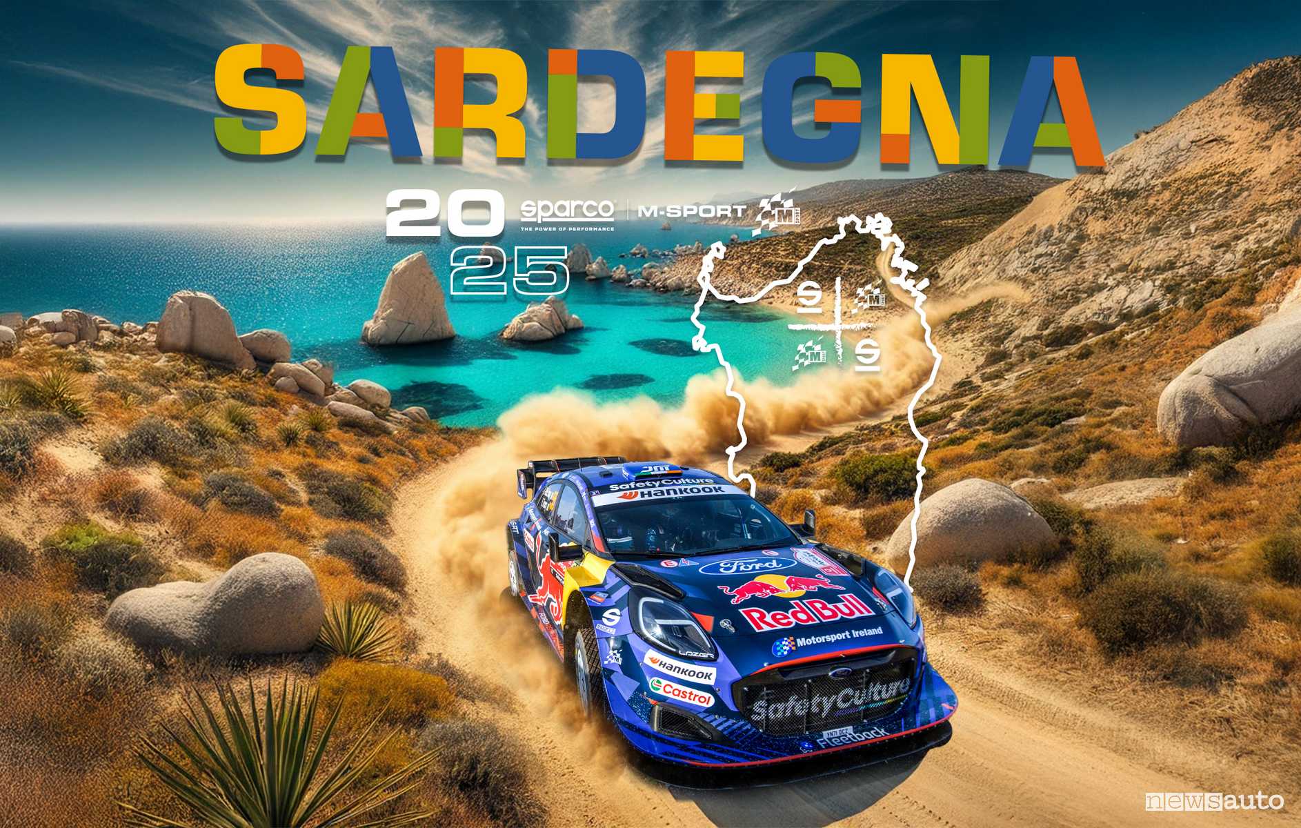 Locandina Rally di Sardegna WRC 2025