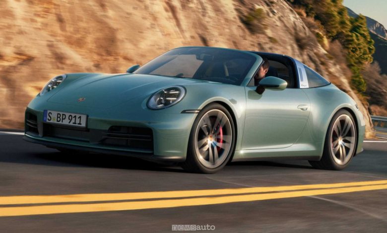 Porsche 911 Carrera 4S Targa su strada