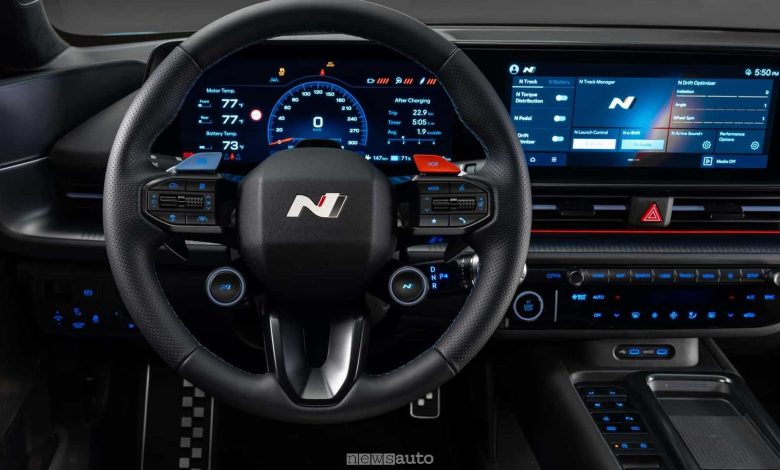 Hyundai Ioniq 6 N volante, plancia abitacolo