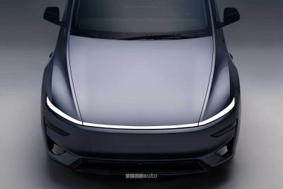 Nuova Tesla Model Y Performance firma luminosa anteriore