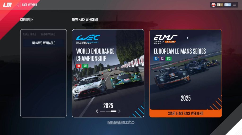 Le Mans Ultimate ELMS DLC schermata campionato