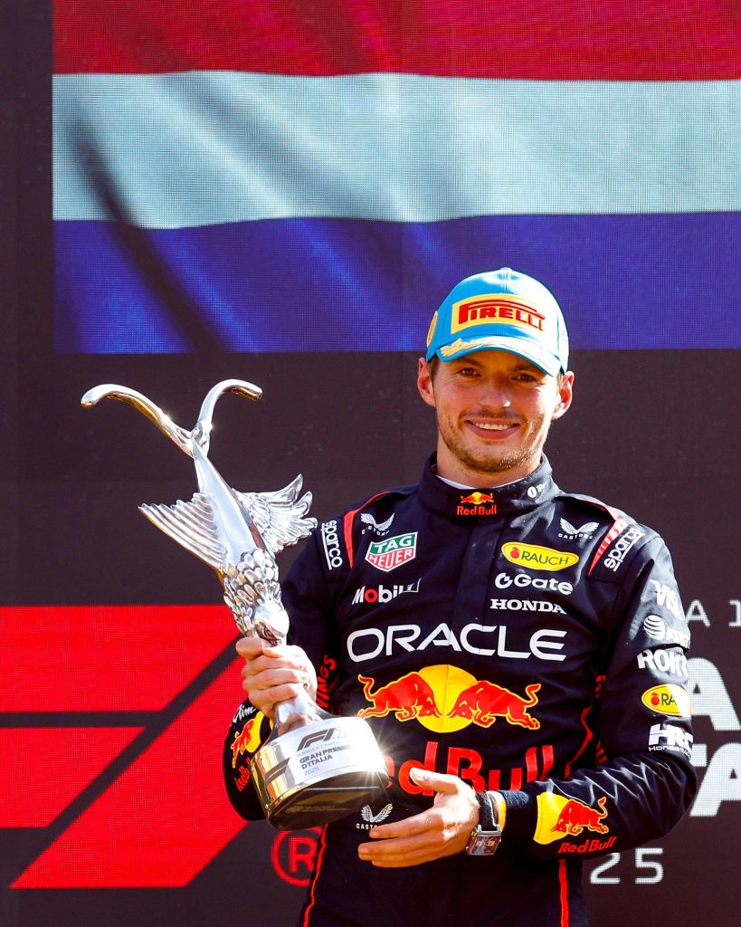 Il podio di Verstappen a Monza