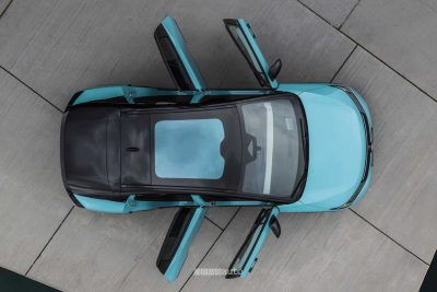 Nuova Nissan Leaf vista dall'alto