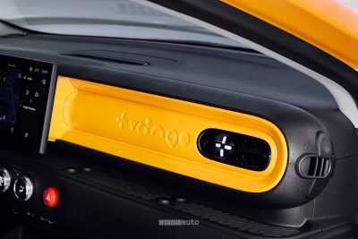 Renault Twingo E-Tech-Electric Techno Jaune Mango rivestimento plancia