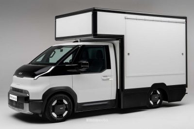 Kia PV5 Chassis Cab food truck anteriore 3/4