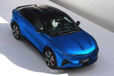 Alpine A390 GT anteriore 3/4