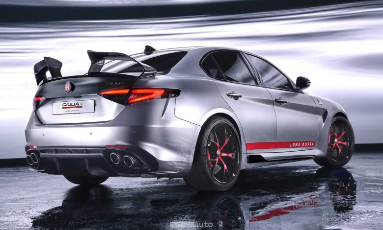 Alfa Romeo Giulia Quadrifoglio Luna Rossa posteriore 3/4